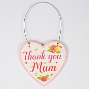 Thank You Mum Floral Heart Mini Plaque