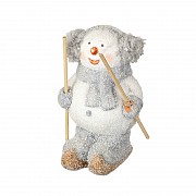 Skiing Snowman Decoration Glitter Festive Ornament