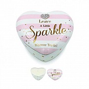 CERAMIC LOVE HEART SCENTED CANDLE - LEAVE A LITTLE SPARKLE