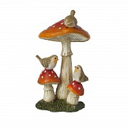 Toadstools With Robins Decoration